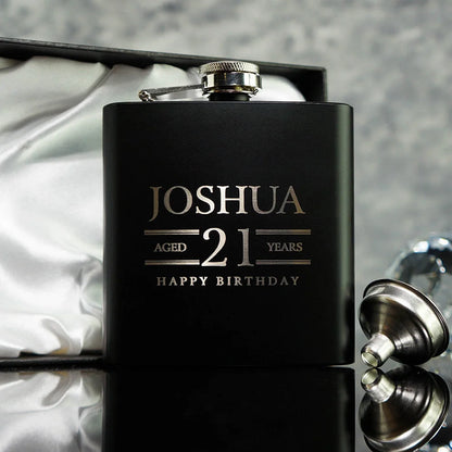 Personalized Name Hip Flask Set