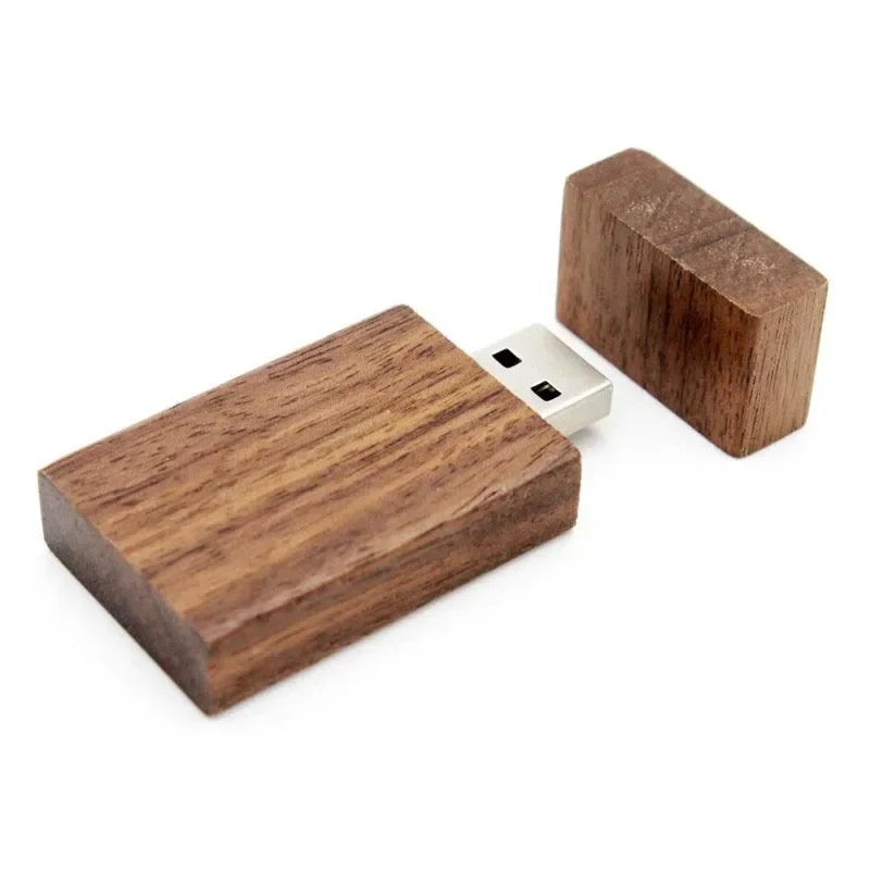 Custom Engraved Wood Box with USB Flash Drive