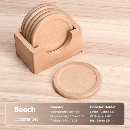 6-Piece Engraved Wood Coaster Set