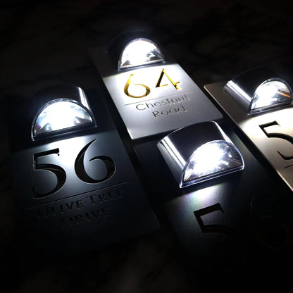 Personalized Solar LED House Number Sign