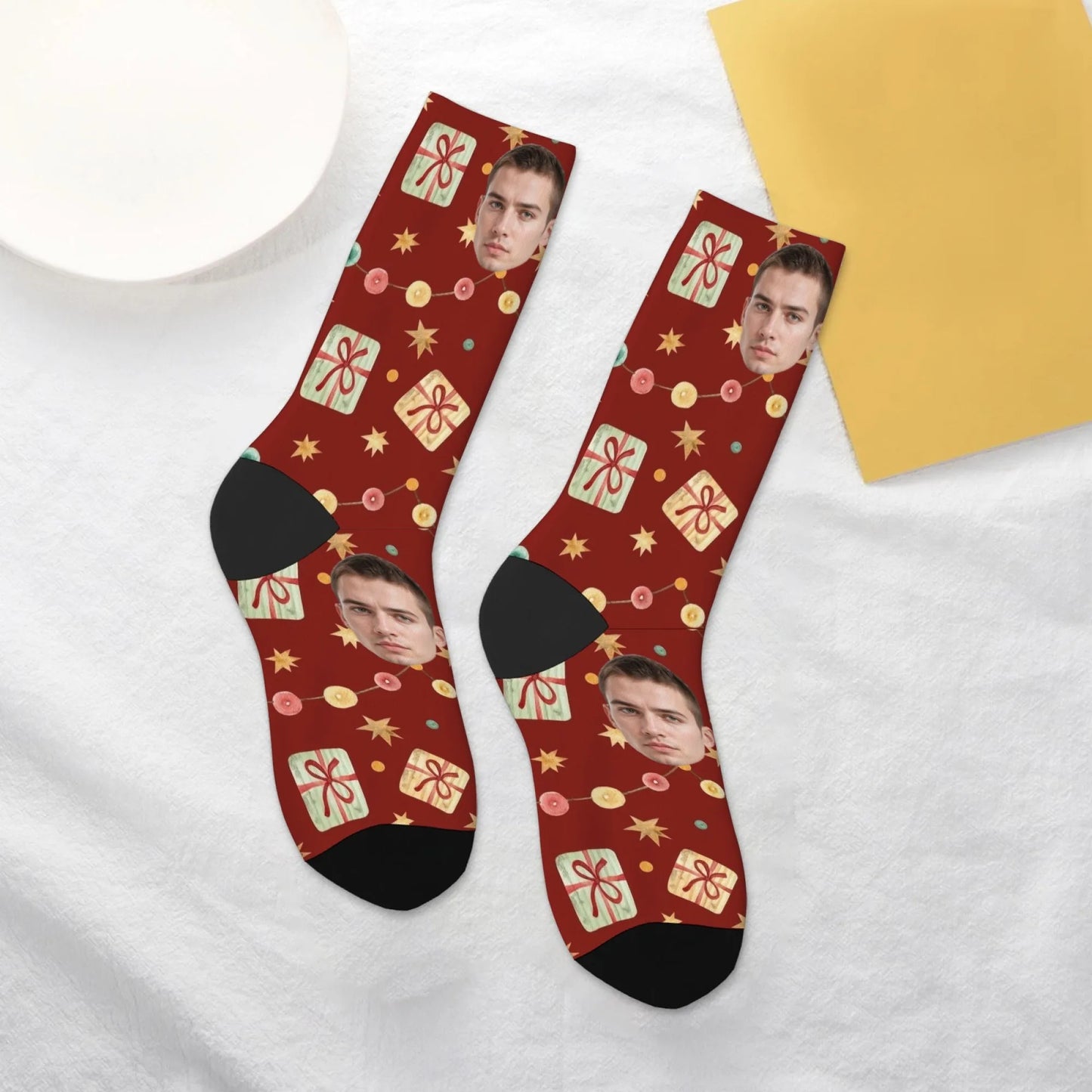 Custom Face Christmas Present Socks