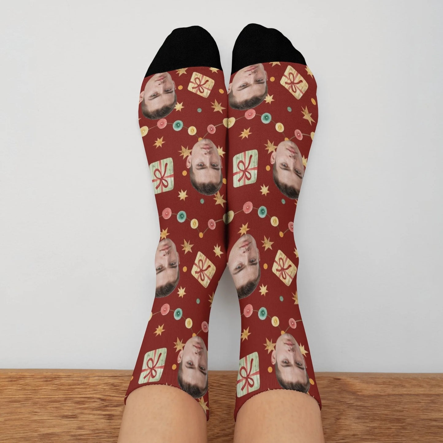 Custom Face Christmas Present Socks
