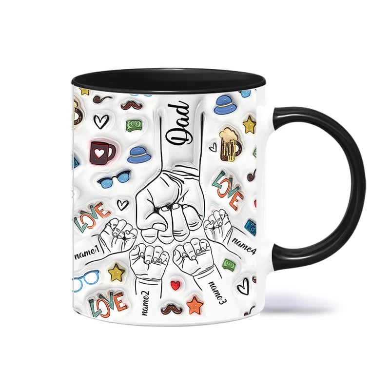 Personalized Dad & Kids Name Mug