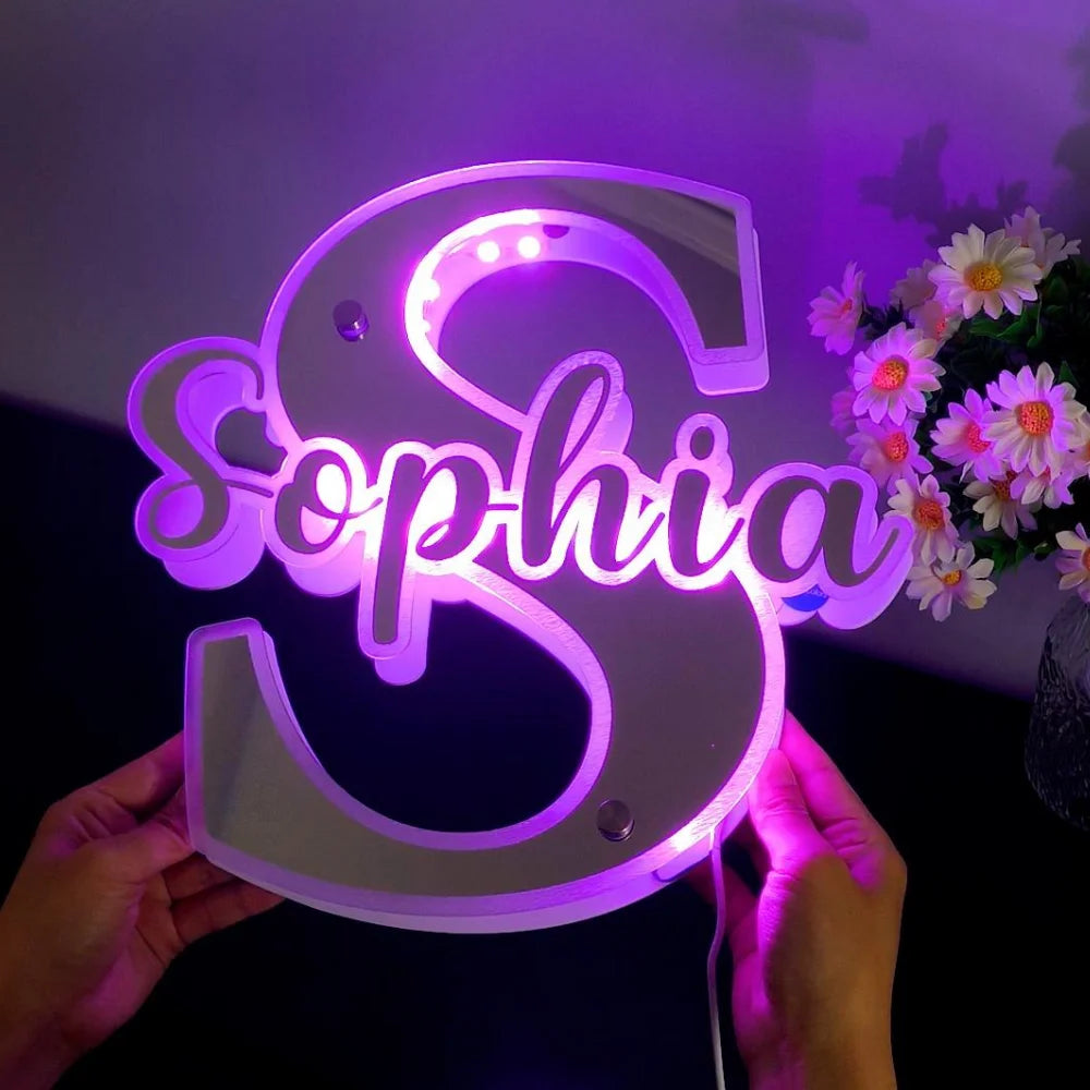 Personalized LED Name Mirror Light