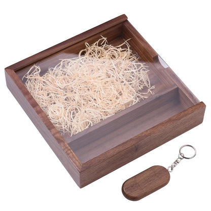 Custom Engraved Wood Box with USB Flash Drive