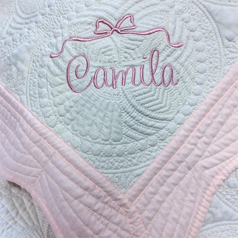 Personalized Name Embroidered Soft Cotton Baby Blanket