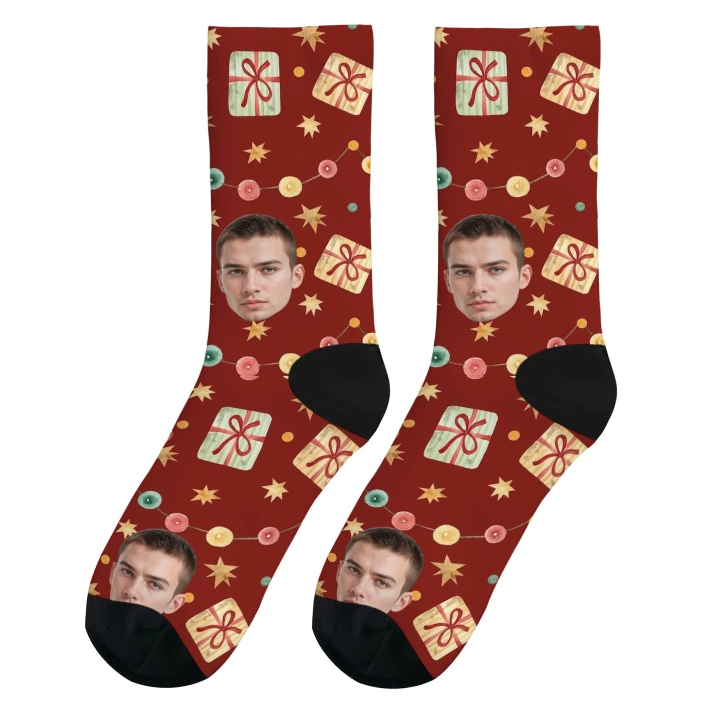 Custom Face Christmas Present Socks