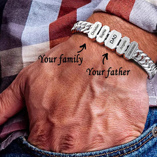 Personalized Cuban Men’s Family Name Bracelet