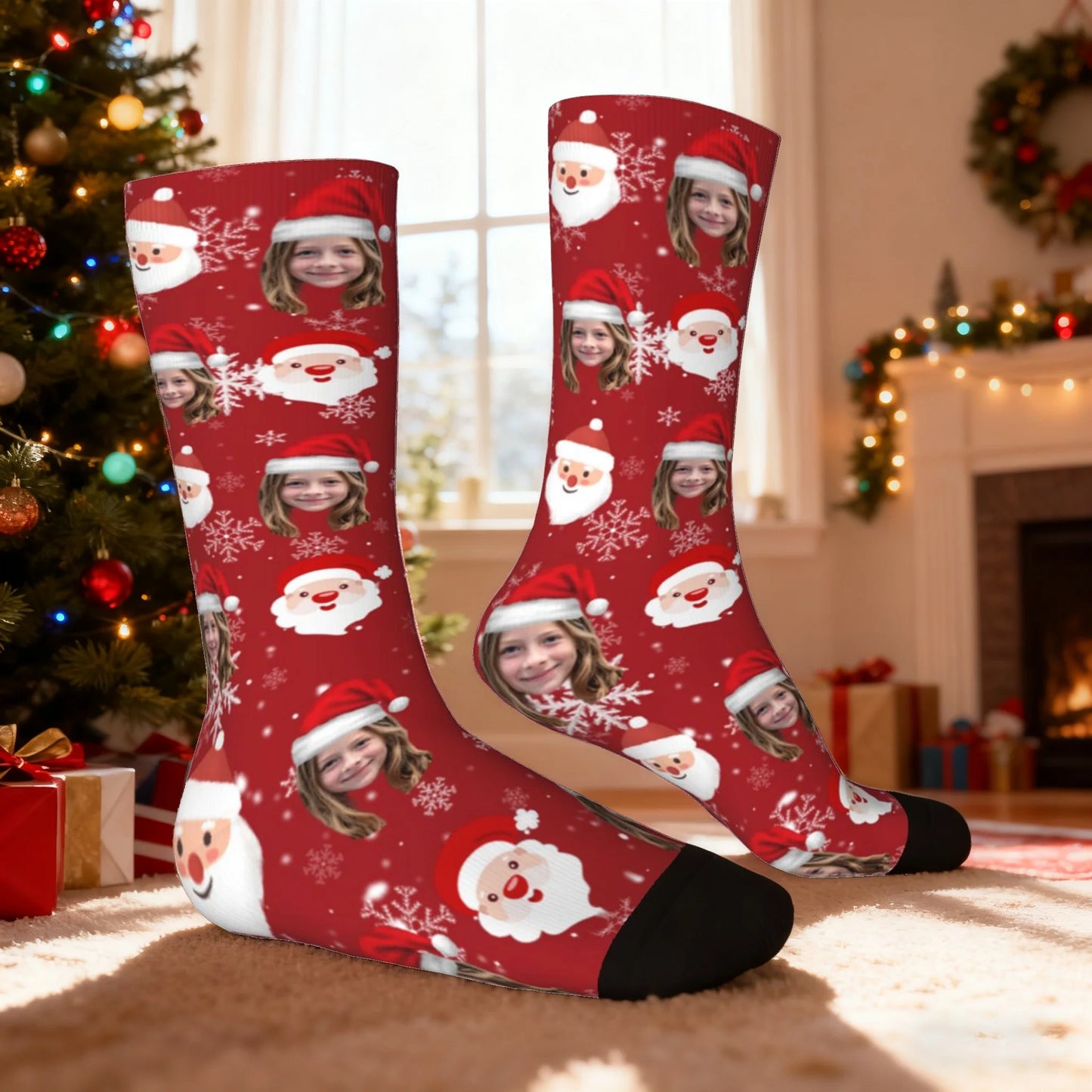 Custom Face Christmas Santa Socks