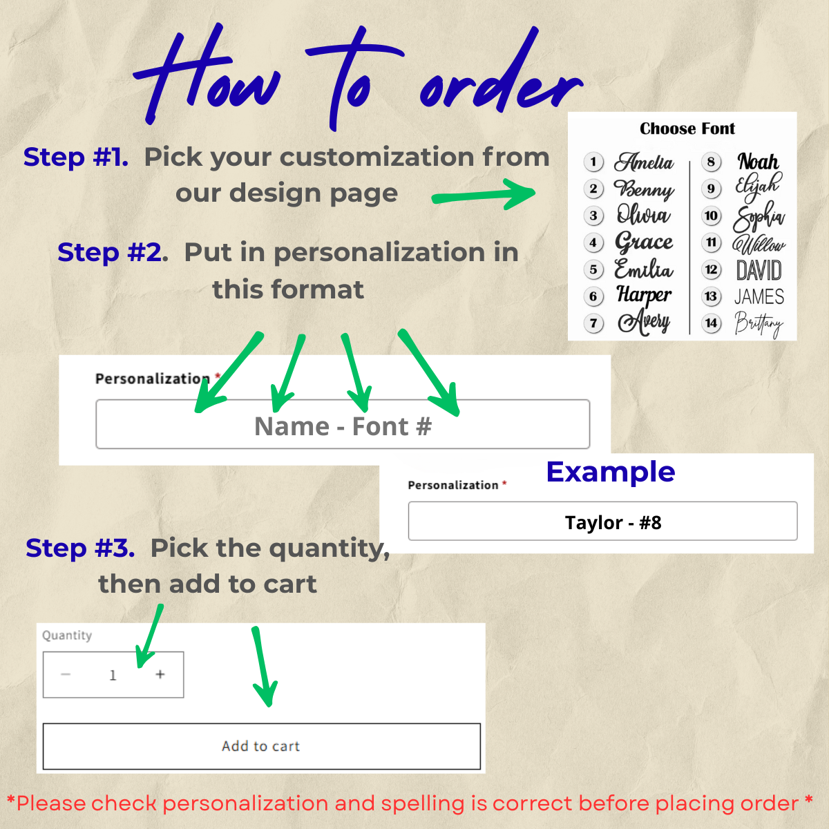 Wood Name Sign How to Order Specific Fonts