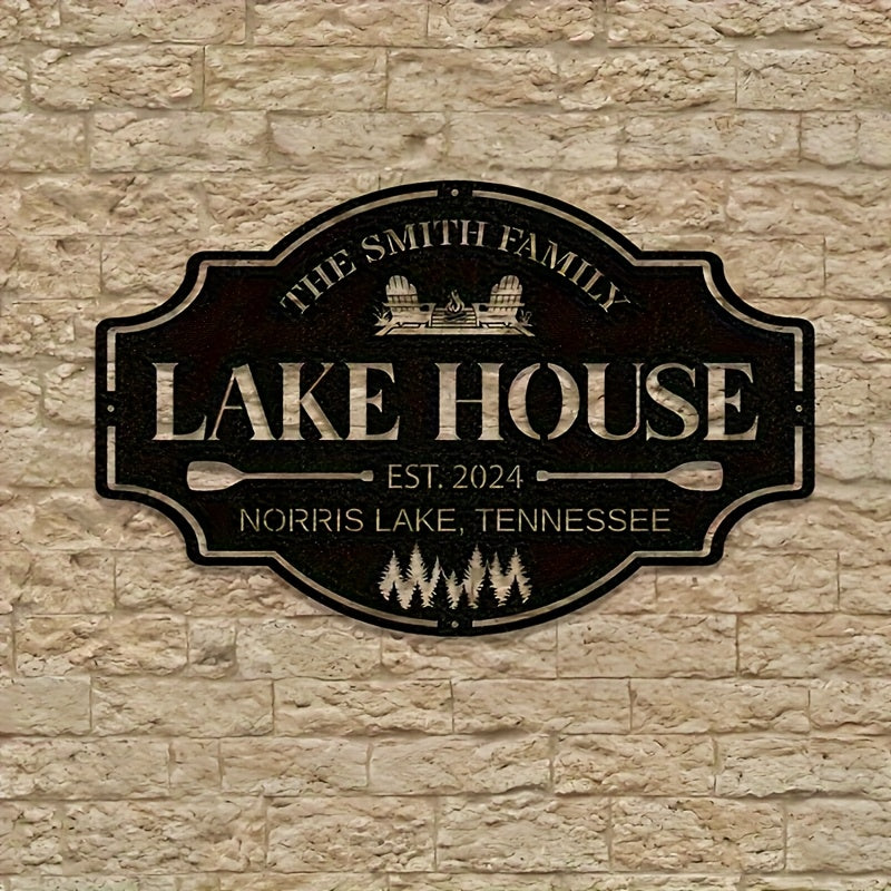 Personalized Lake House Metal Sign