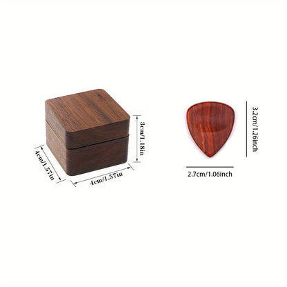 Engraved Name Wooden Guitar Picks & Box