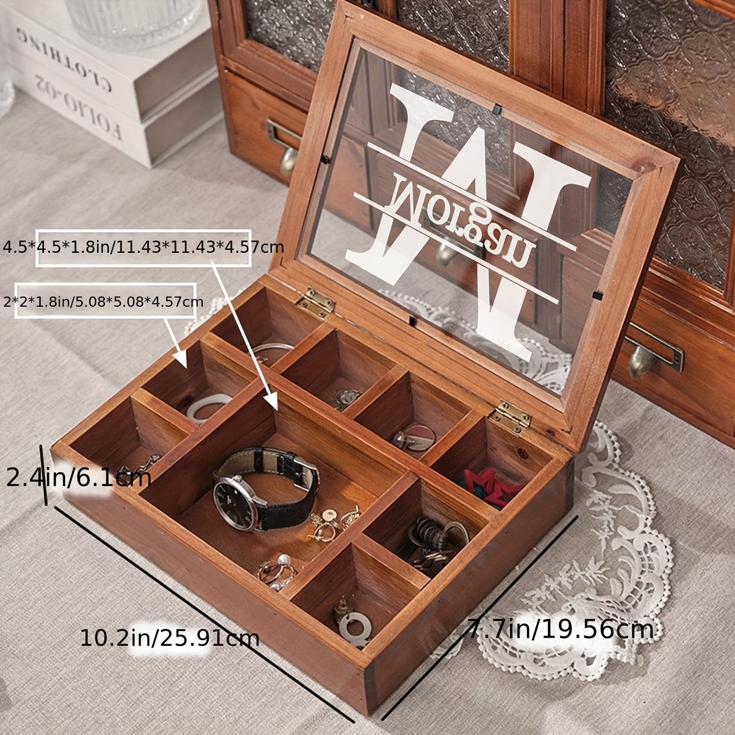 Personalized Wooden Jewelry Box Organizer