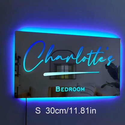 LED Neon Mirror Light with Personalized Names