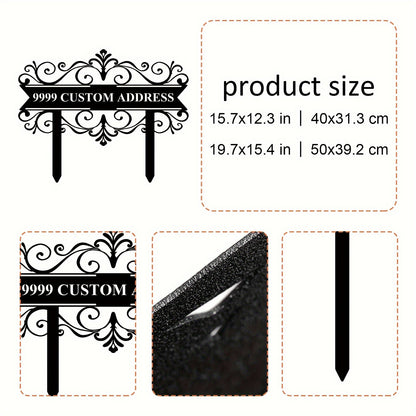 Custom Metal Address Sign with Stake