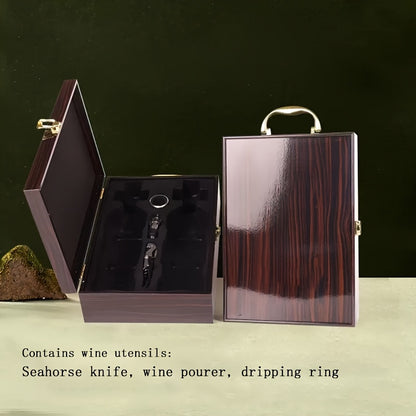 Customized wooden red wine gift box, including wine utensils