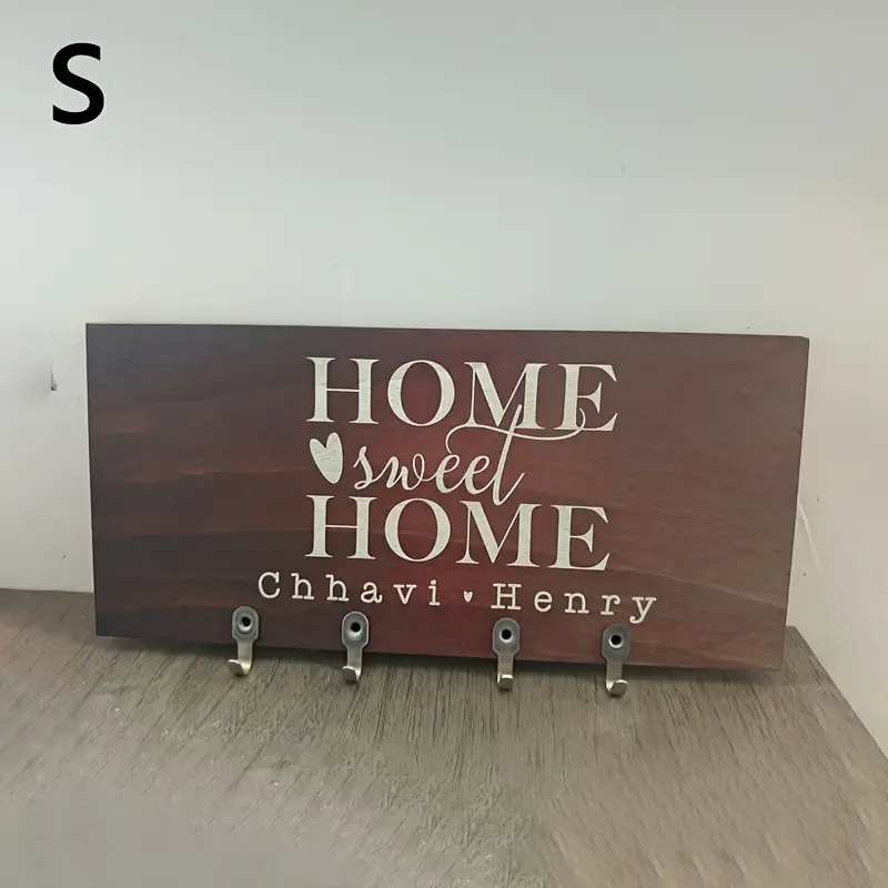 Personalized Engraved Name & Date Wall-Mounted Key Holder