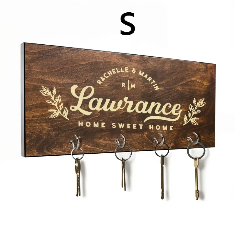 Personalized Engraved Name & Date Wall-Mounted Key Holder
